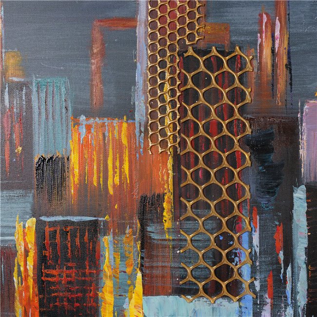 Canva New York abstract, 100x100cm