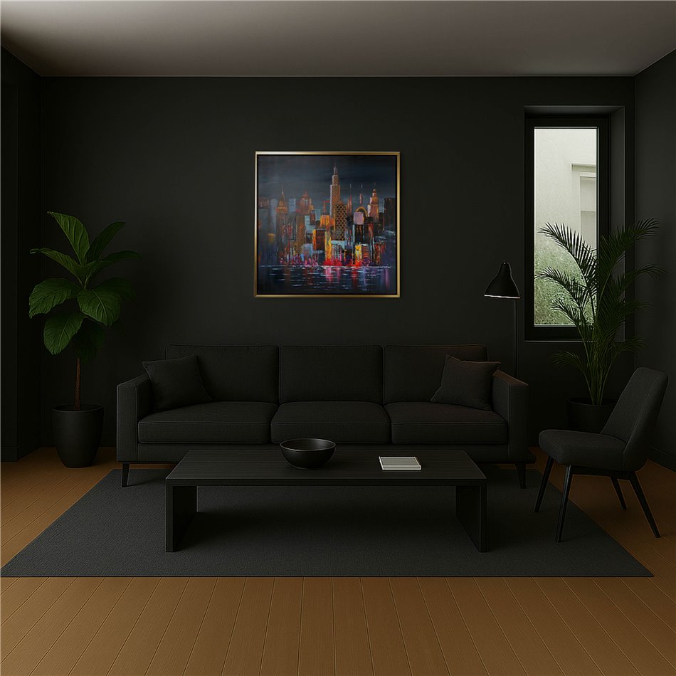 Canva New York abstract, 100x100cm