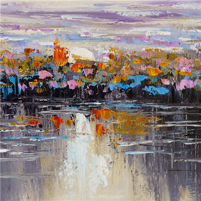 Canva Reflecting horizon, 100x100cm