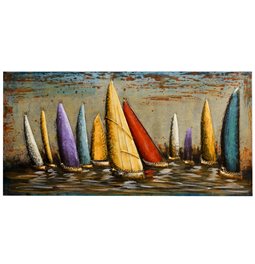 Wall decor Colorful sails, metal, 140x70cm