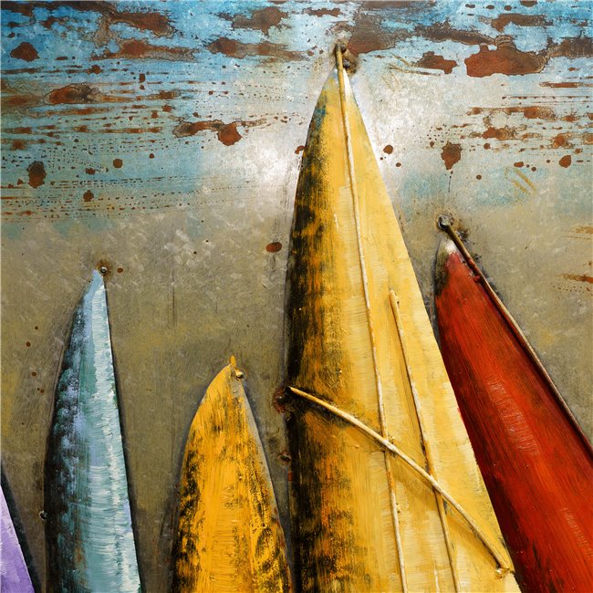 Wall decor Colorful sails, metal, 140x70cm