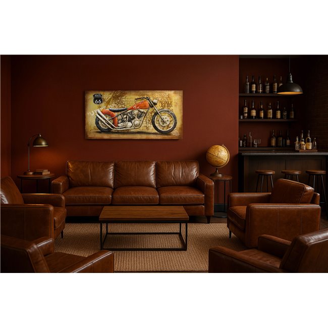 Wall decor Red motocycle, metal, 140x70cm