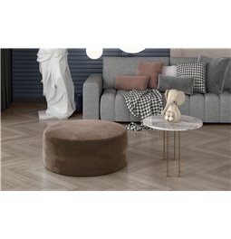 Pouf Elbero Monolith 09, velvet, brown, H42x70x70cm