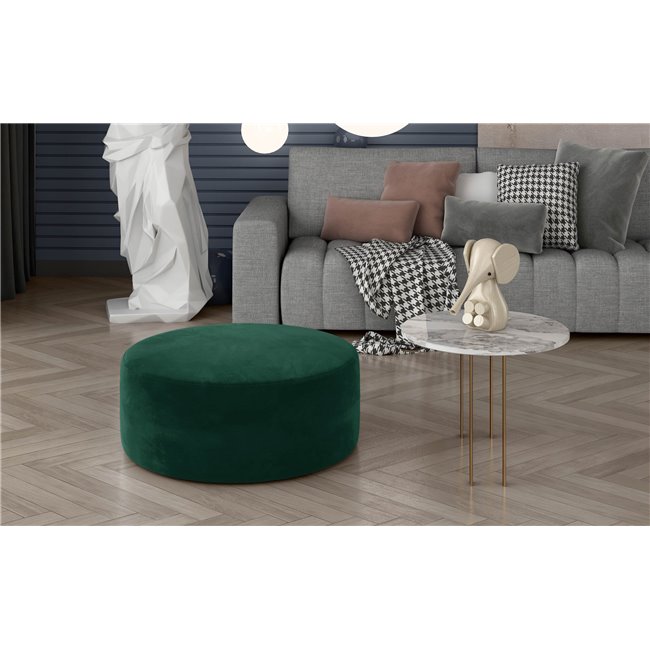 Pouf Elbero Monolith 37, velvet, dark green, H42x70x70cm