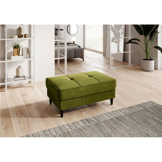 Пуф с ящиком для хранения Elbellis, Loco 33, бархат, зеленый, H42x62x97см