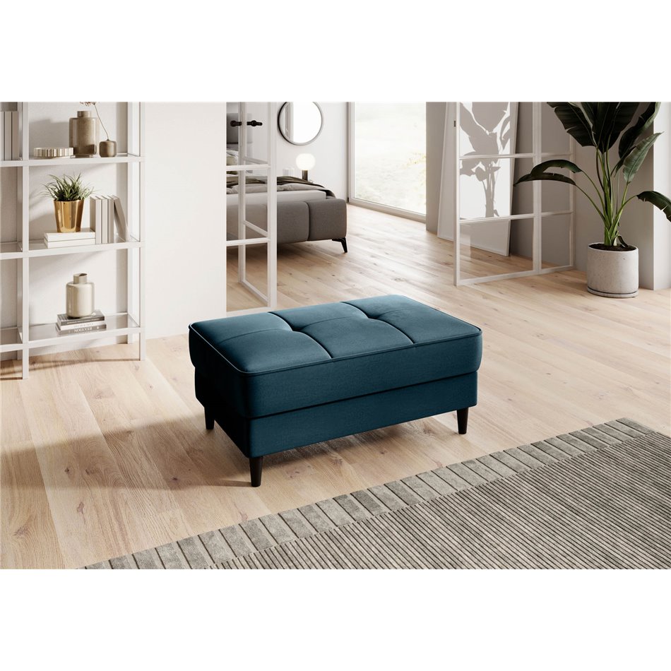 Pouf with storage Elbellis Nube 40, velvet, dark blue, H42x62x97cm