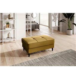 Пуф с ящиком для хранения Elbellis, Nube 45, бархат, желтый, H42x62x97см