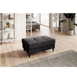 Пуф с ящиком для хранения Elbellis, Riviera 97, бархат, тёмный графит, H42x62x97см