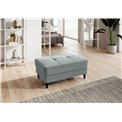 Pouf with storage Elbellis Savoi 100, textured velvet, blue, H42x62x97cm