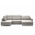 П-образный угловой диван Elberto R, раздвижной, Raquel 03, серый, H100x165x306см