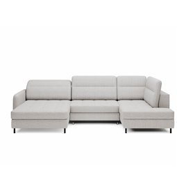 U-kujuline nurgadiivan Elberto R, pikendatav, Aubron 03, laineline samet, hall, H100x165x306cm