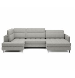 U-kujuline nurgadiivan Elberto R, pikendatav, Aubron 04, laineline samet, hall, H100x165x306cm