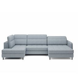 U-kujuline nurgadiivan Elberto R, pikendatav, Aubron 100, laineline samet, sinine, H100x165x306cm