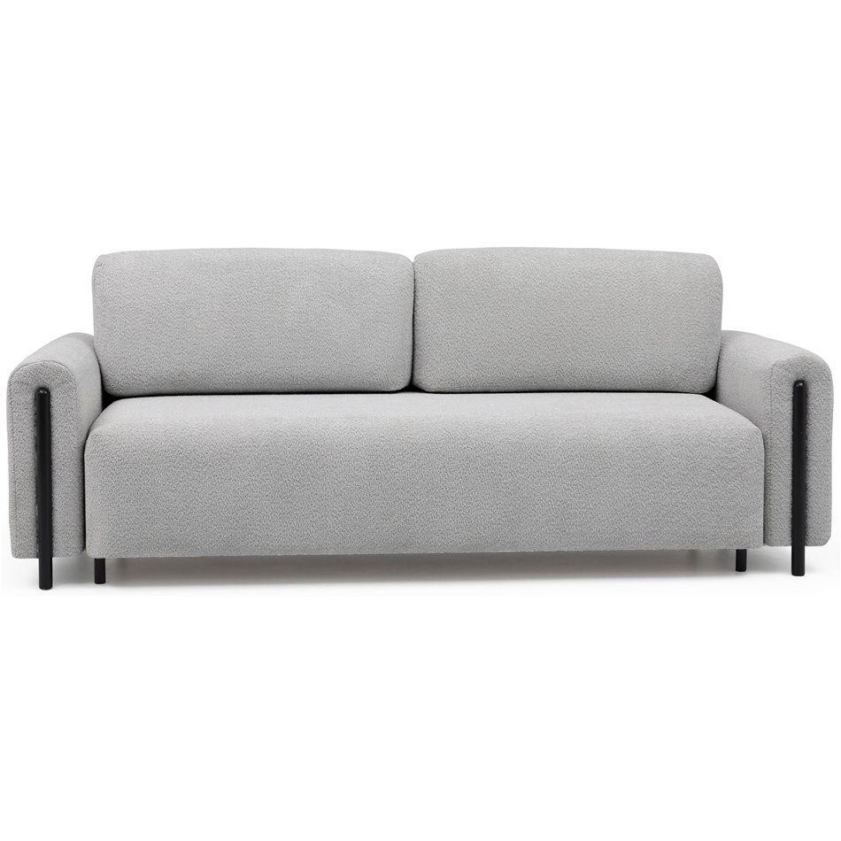 Diivanvoodi Elcadova Must, pikendatav, Royal 04, bouclé, hall, H97x97x244cm