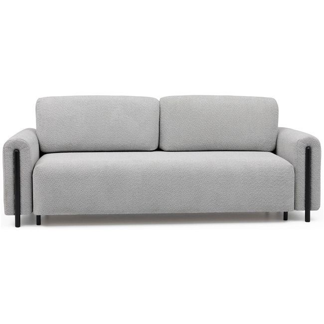 Diivanvoodi Elcadova Must, pikendatav, Royal 04, bouclé, hall, H97x97x244cm