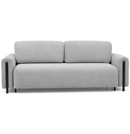 Sofa bed Elcadova Black, sleeping function, Royal 04, bouclé, grey, H97x97x244cm
