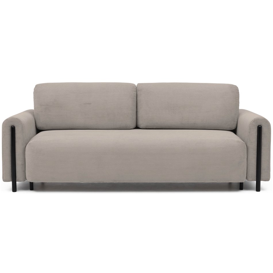 Diivanvoodi Elcadova Must, pikendatav, Jarell 20, laineline samet,  tumebeež, H97x97x244cm