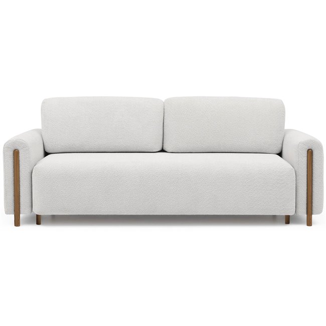 Diivanvoodi Elcadova Tamm, pikendatav, Royal 01, bouclé, valge, H97x97x244cm