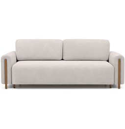 Sofa bed Elcadova Oak, sleeping function, Royal 18, bouclé, beige, H97x97x244cm
