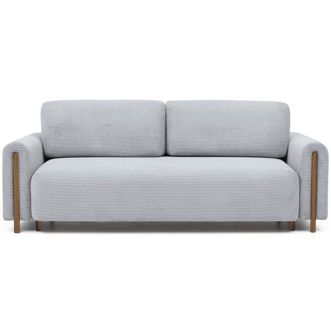 Диван-кровать Elcadova Oak, раздвижной, Jarell 04, волнистый бархат, серый, H97x97x244см