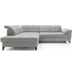 Corner sofa Elinferne L, sleeping function, Raquel 04, grey, H107x210x297cm
