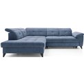 Corner sofa Elinferne L, sleeping function, Raquel 40, dark blue, H107x210x297cm