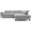 Corner sofa Elinferne R, sleeping function, Aura 04, velvet, grey, H107x210x297cm