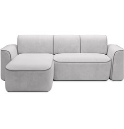 Corner sofa Elume L, sleeping function, Amore 03, Paros 05, bouclé, grey, H88x190x287cm