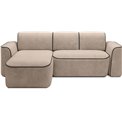 Corner sofa Elume L, sleeping function, Amore 18, Velvetmat 22, bouclé, cream, H88x190x287cm