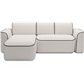 Corner sofa Elume L, sleeping function, Royal 01, Velvetmat 22, bouclé, white, H88x190x287cm