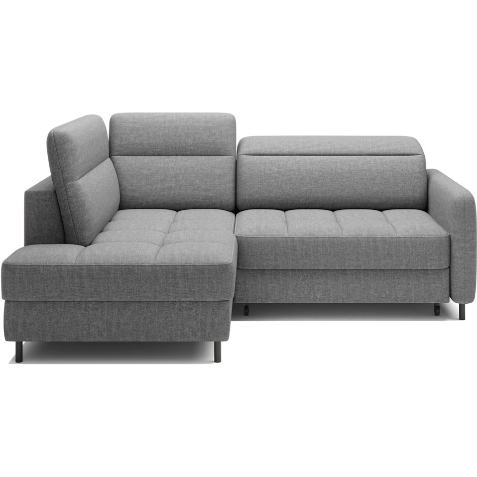 Corner sofa Elbare L, sleeping function, Manhattan 03, velvet, grey, H100x160x208cm
