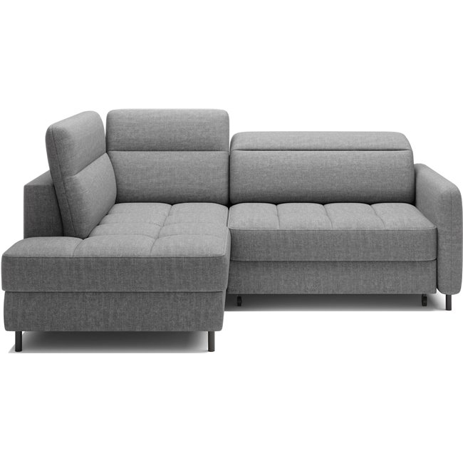 Corner sofa Elbare L, sleeping function, Manhattan 03, velvet, grey, H100x160x208cm