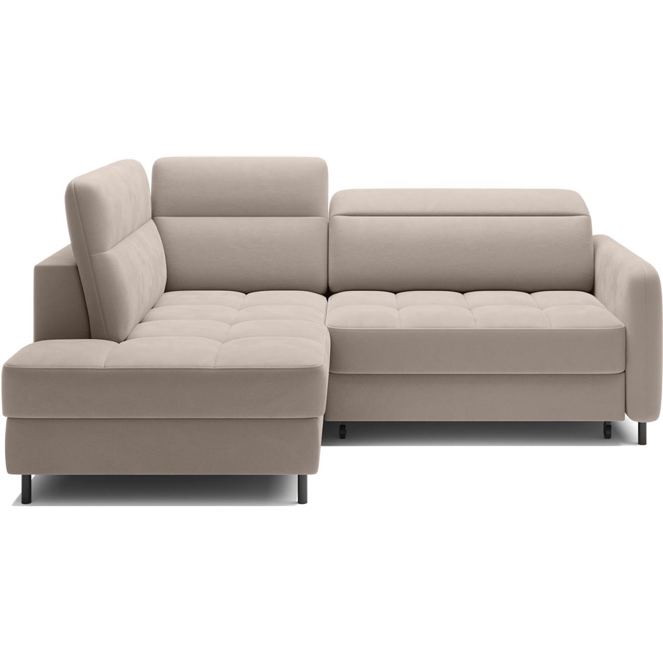 Corner sofa Elbare L, sleeping function, Sola 18, beige, H100x160x208cm