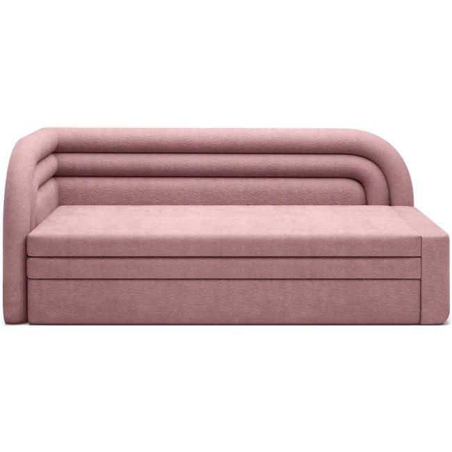Sofa bed Elfabilo L, sleeping function, Touch 24, textured velvet, pink, H80x86x223cm