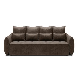 Sofa bed Elwelton, sleeping function, Nube 20, velvet, brown, H94x106x242cm