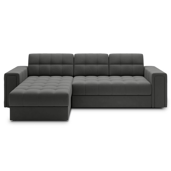 Угловой диван Elveni L/R Reversible, раздвижной, Sola 06, темно-серый, H82x150x260см