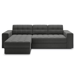 Угловой диван Elveni L/R Reversible, раздвижной, Sola 06, темно-серый, H82x150x260см