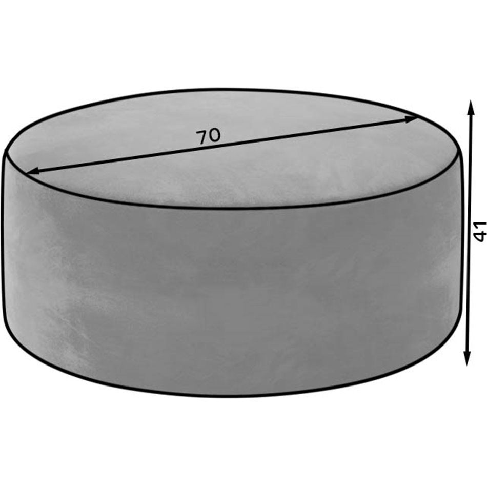 Pouf Elbero Monolith 09, velvet, brown, H42x70x70cm