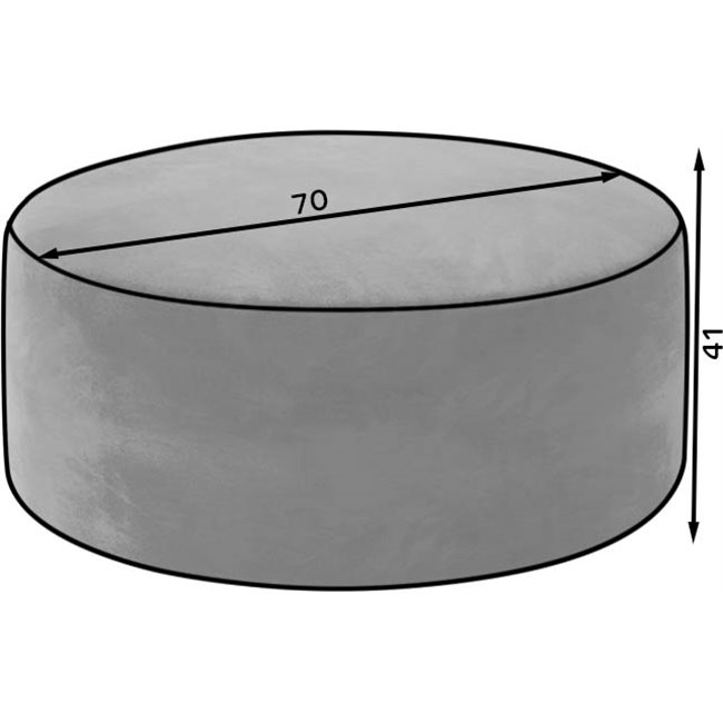 Pouf Elbero Monolith 48, velvet, yellow, H42x70x70cm