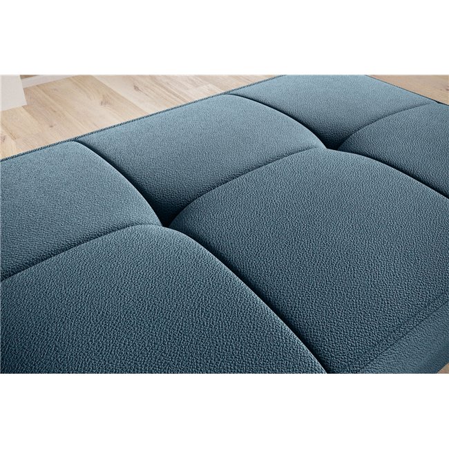 Pouf with storage Elbellis Savoi 38, textured velvet, blue, H42x62x97cm
