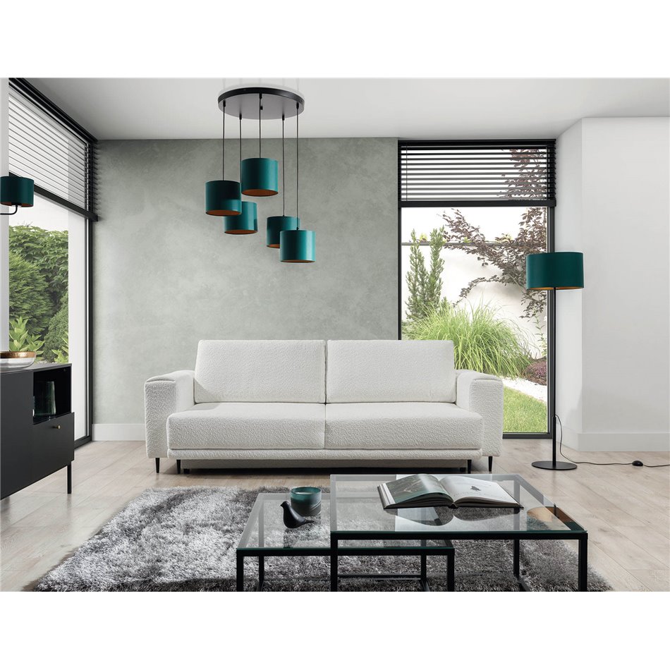 Диван-кровать Edalia, раздвижной, Royal 01, букле, белый, H90x95x260см