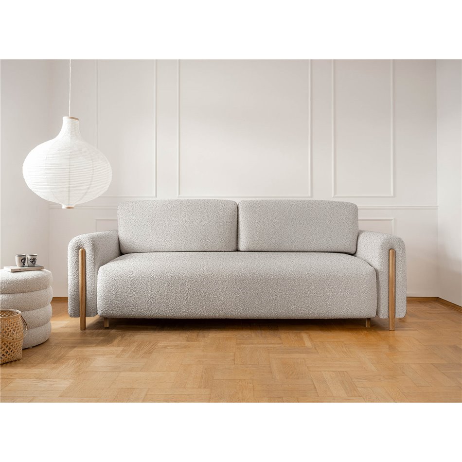 Sofa bed Elcadova Oak, sleeping function, Jaffray 03, grey, H97x97x244cm