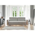 Sofa bed Elcadova Oak, sleeping function, Royal 04, bouclé, grey, H97x97x244cm