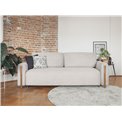 Sofa bed Elcadova Oak, sleeping function, Jarell 18, wavy velvet, beige, H97x97x244cm