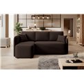 Corner sofa Elhandson L, sleeping function, Lukso 22, velvet, brown, H89x150x206cm
