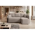Corner sofa Elhandson R, sleeping function, Sola 18, beige, H89x150x206cm