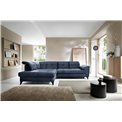 Corner sofa Elinferne L, sleeping function, Relax 40, velvet, dark blue, H107x210x297cm