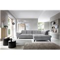 Угловой диван Elinferne R, раздвижной, Relax 04, бархат, серый, H107x210x297см