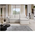 Угловой диван Elume R, с механизмом раскладыванием, Royal 01, Velvetmat 40, букле, белый, H88x190x287см