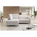 Corner sofa Elbare L, sleeping function, Royal 01, bouclé, white, H100x160x208cm